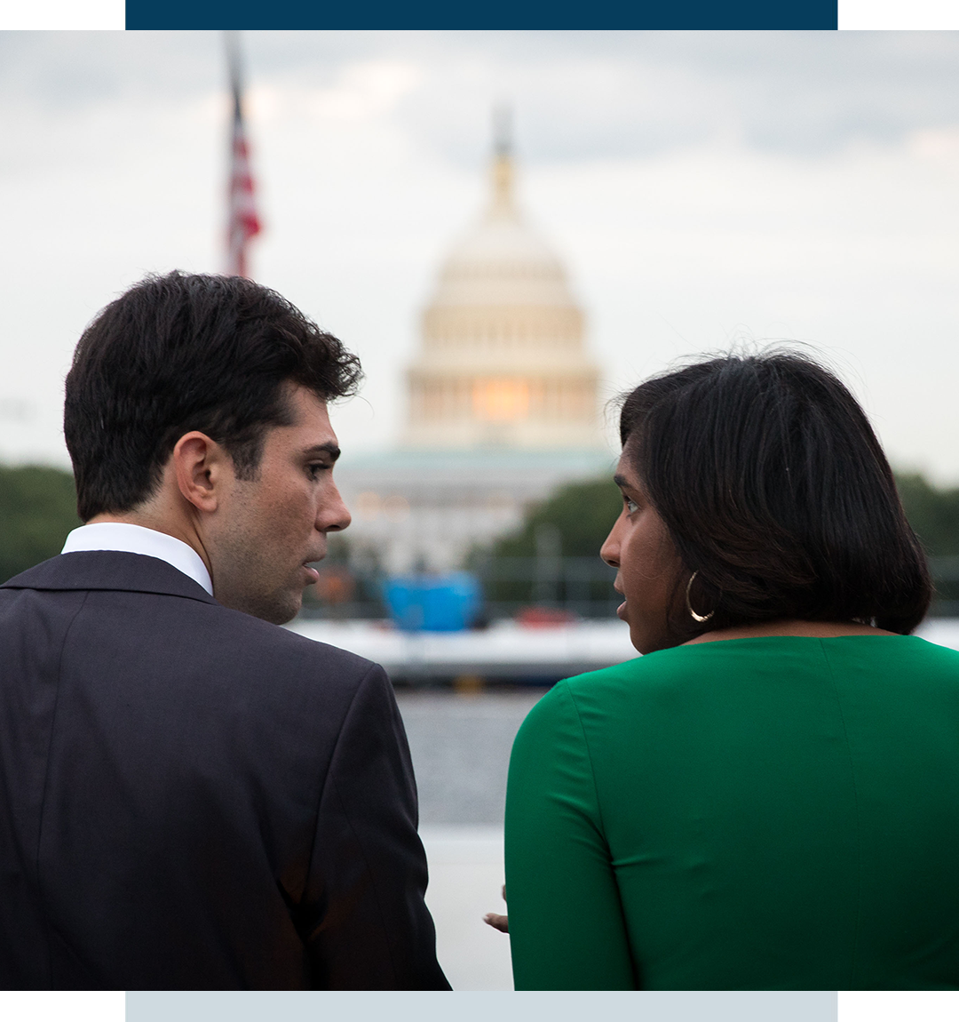 US Capitol with man and woman